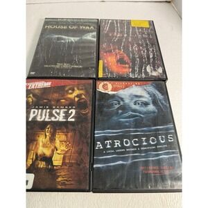 Lot of 4 Horror Movies DVD‎ Exorcist,Atrocious,Pulse 2,House Of Wax